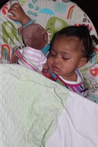 Baby Quinn, Mia the Monkey & Best Friend Binkie