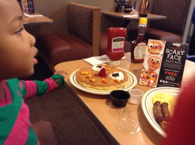 Quinn's Scary Face Pancake at IHOP